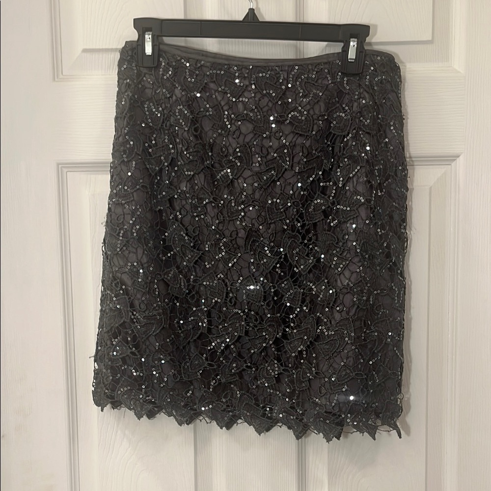 H&M Gray Sequin Embellished Mini Skirt